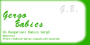 gergo babics business card